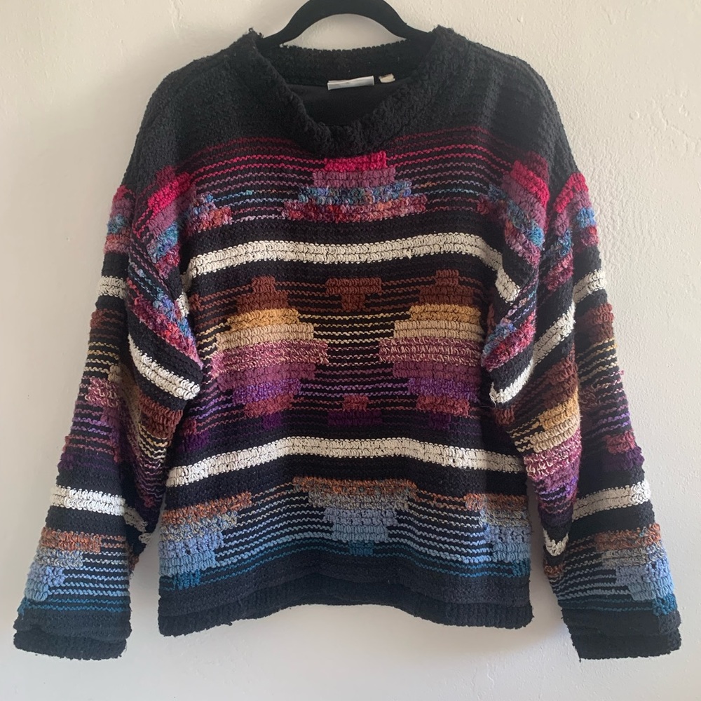 Alan Wah lined oversized Sweater black forred inside .Size S Pre-owned.Vintage❤️